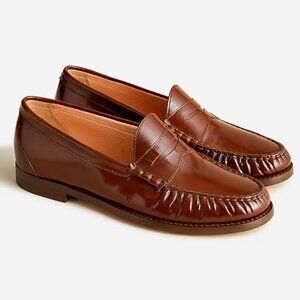 J. Crew Winona Penny Loafers in Spazzolato Leather Size 9.5